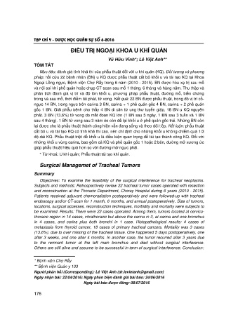 Điều trị ngoại khoa u khí quản