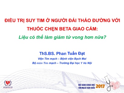 Điều trị suy tim ở người đái tháo đường với thuốc chẹn beta giao cảm