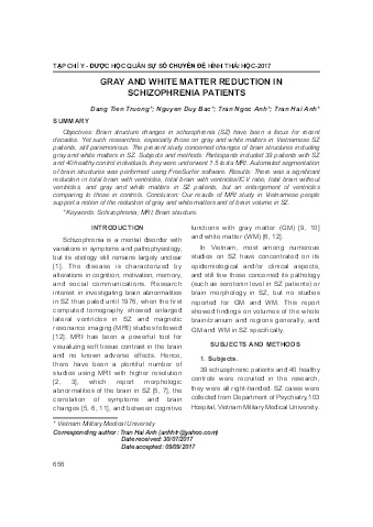 Gray and white matter reduction in schizophrenia patients
