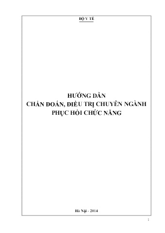 Hướng dẫn chẩn đoán, điều trị chuyên ngành phục hồi chức năng