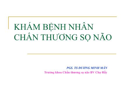 Khám bệnh nhânchấn thương sọ não