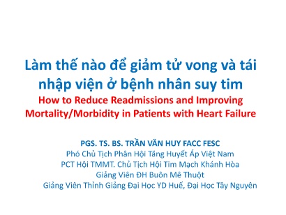 Làm thế nào để giảm tử vong và tái nhập viện ở bệnh nhân suy tim