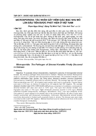 Microsporidia: Tác nhân gây viêm giác mạc nhu mô lần đầu tiên được phát hiện ở Việt Nam