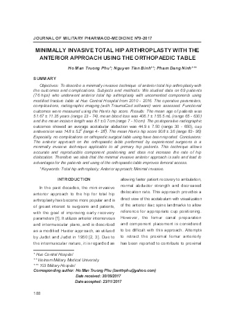 Minimally invasive total hip arthroplasty with the anterior approach using the orthopaedic table