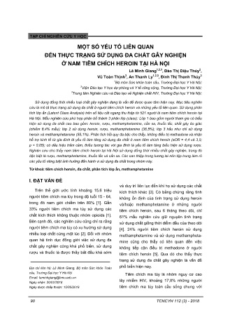 Một số yếu tố liên quan đến thực trạng sử dụng đa chất gây nghiện ở nam tiêm chích heroin tạ