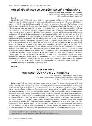 Một số yếu tố nguy cơ của bệnh tay chân miệng nặng