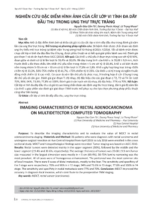 Nghiên cứu đặc điểm hình ảnh của cắt lớp vi tính đa dãy đầu thu trong ung thư trực tràng