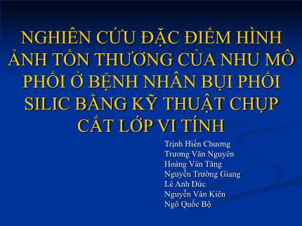 Nghiên cứu đặc điểm hình ảnh tổn thương của nhu mô phổi ở bệnh nhân bụi phổi silic bằng kỹ thuật chụp cắt lớp vi tính