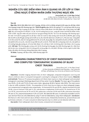 Nghiên cứu đặc điểm hình ảnh X quang và cắt lớp vi tính lồng ngực ở bệnh nhân chấn thương ngực kín