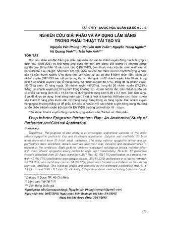 Nghiên cứu giải phẫu và áp dụng lâm sàng trong phẫu thuật tái tạo vú