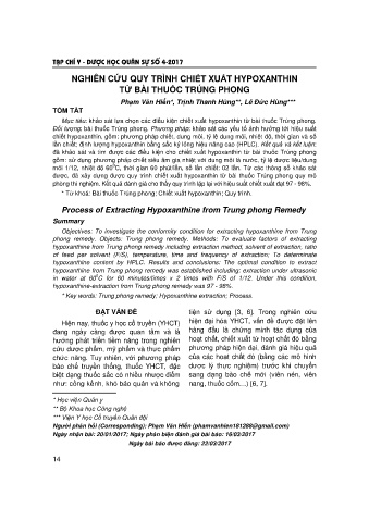 Nghiên cứu quy trình chiết xuất hypoxanthin từ bài thuốc trúng phong