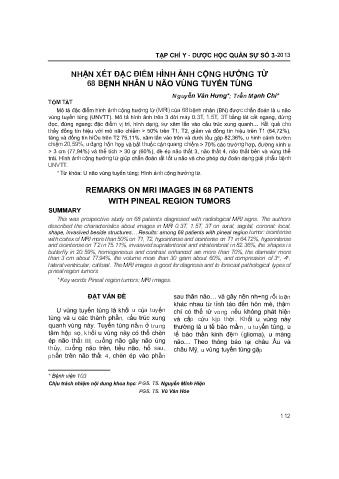 Nhận xét đặc điểm hình ảnh cộng hưởng từ 68 bệnh nhân u não vùng tuyến tùng