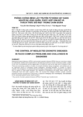Phòng chống bệnh lây truyền từ động vật sang người bị lãng quên: Phức hợp vấn đề và thách thức đối mặt trong chẩn đoán