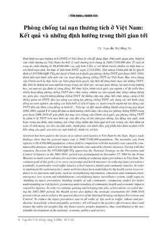 Phòng chống tai nạn thương tích ở Việt Nam: Kết quả và những định hướng trong thời gian tới