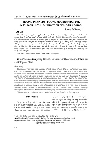 Phương pháp định lượng mức độ phản ứng miễn dịch huỳnh quang trên tiêu bản mô học
