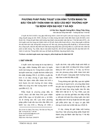 Phương pháp phẵu thuật u đa hình tuyến mang tai bảo tồn dây thần kinh VII: Báo cáo một trường hợp tại bệnh viện Đại học y Hà Nội