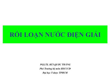 Rối loạn nước điện giải