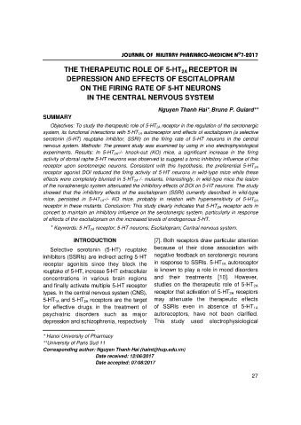 The therapeutic role of 5 - ht2a receptor in depression and effects of escitalopram on the firing rate of 5 - ht neurons in the central nervous system