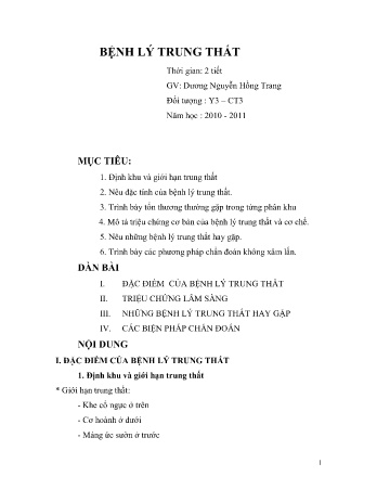 Tìm hiểu Bệnh lý trung thất