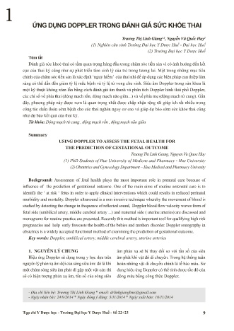 Ứng dụng doppler trong đánh giá sức khỏe thai