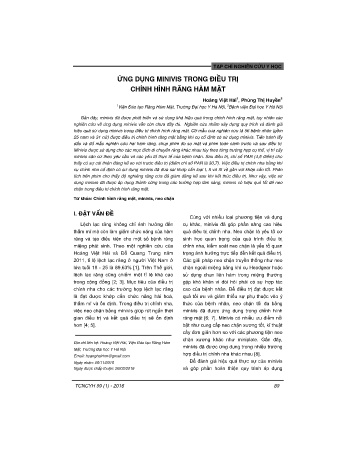 Ứng dụng minivis trong điều trị chỉnh hình răng hàm mặt