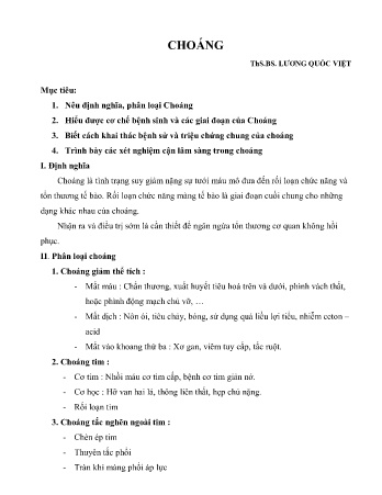 Y khoa, dược - Choáng
