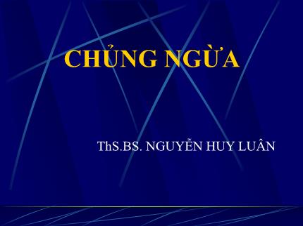 Y khoa, dược - Chủng ngừa