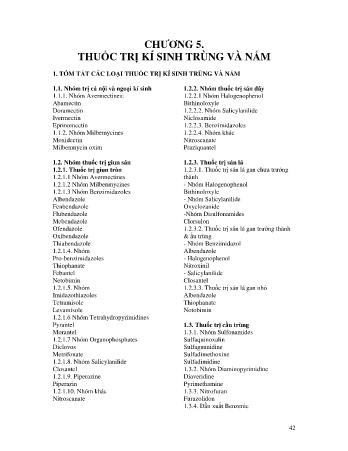 Y khoa, dược - Chương 5: Thuốc trị kí sinh trùng và nấm