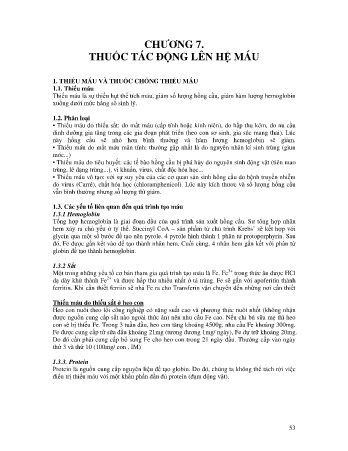 Y khoa, dược - Chương 7: Thuốc tác động lên hệ máu