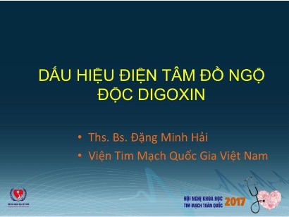 Y khoa, dược - Dấu hiệu điện tâm đồ ngộ độc Digoxin