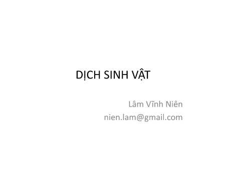 Y khoa, dược - Dịch sinh vật