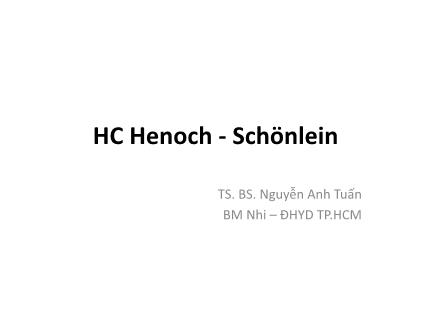 Y khoa, dược - HC Henoch - Schӧnlein