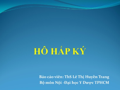 Y khoa, dược - Hô hấp ký