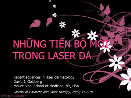 Y khoa, dược - Những tiến bộ mới trong laser da