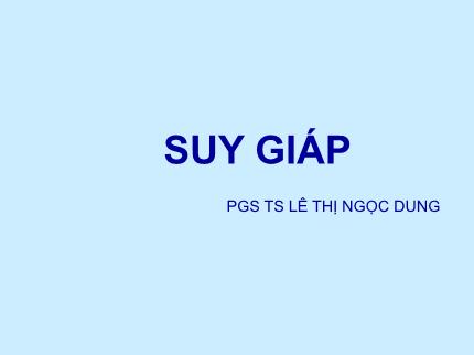 Y khoa, dược - Suy giáp