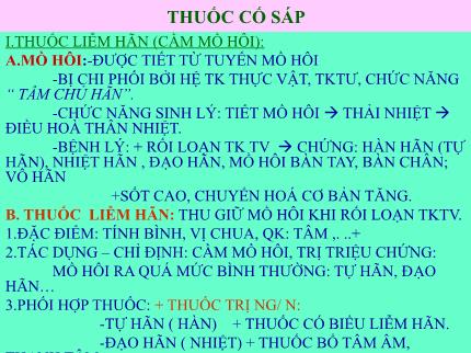 Y khoa, dược - Thuốc cố sáp