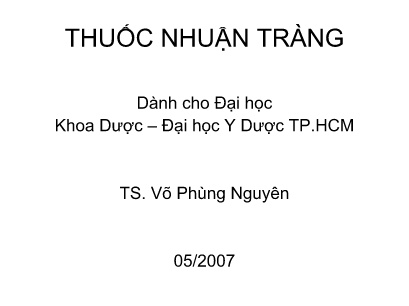Y khoa, dược - Thuốc nhuận tràng