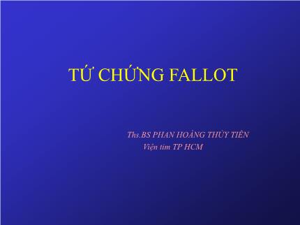 Y khoa, dược - Tứ chứng fallot