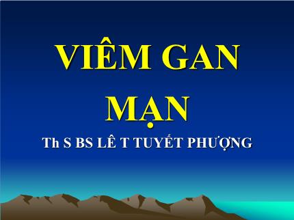 Y khoa, dược - Viêm gan mạn