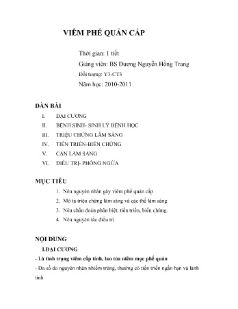 Y khoa, dược - Viêm phế quản cấp