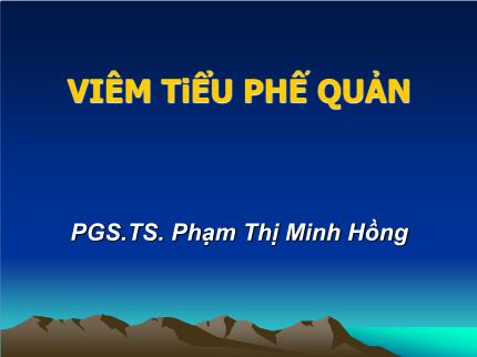 Y khoa, dược - Viêm tiểu phế quản